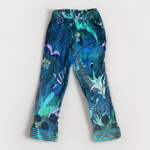 FARM Rio Anthropologie Pants Womens Small Tropical Parrot Print Green Colorful